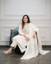 IVORY GLOW EMBROIDERED FLEX KURTA SET WITH DUPATTA