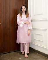 LILAC ELEGANCE RUSSIAN SHIMMER SILK KURTA SET