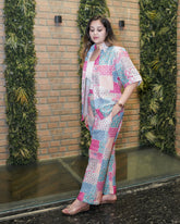 PASTEL BLUSH MOSAIC PATCHWORK LINEN CO-ORD SET