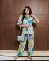 BOHO BREEZE PATCHWORK LINEN CO-ORD SET