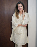 SUBTLE SHINE COTTON LUREX EMBROIDERED KURTA SET