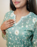 PASTEL BLUE EMBROIDERED ORGANZA SET