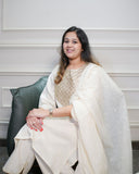 IVORY GLOW EMBROIDERED FLEX KURTA SET WITH DUPATTA