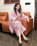 LILAC ELEGANCE RUSSIAN SHIMMER SILK KURTA SET