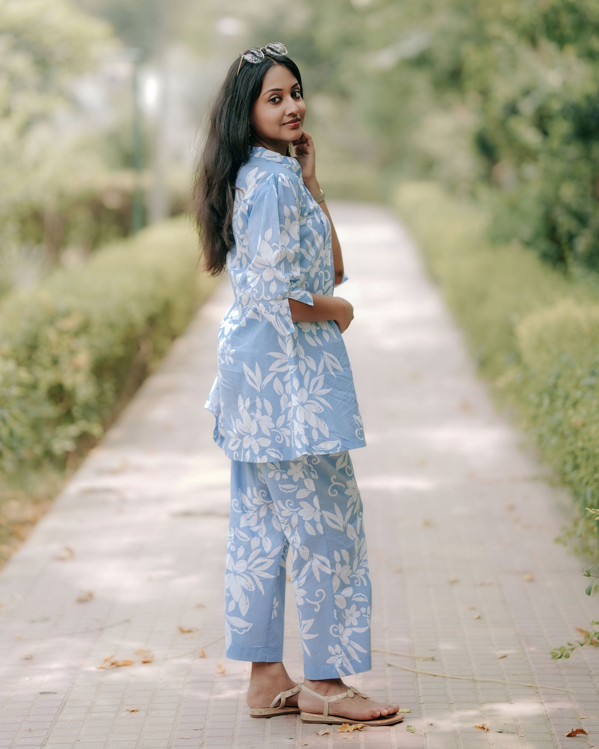 SKY BLOOM COTTON CO-ORD SET