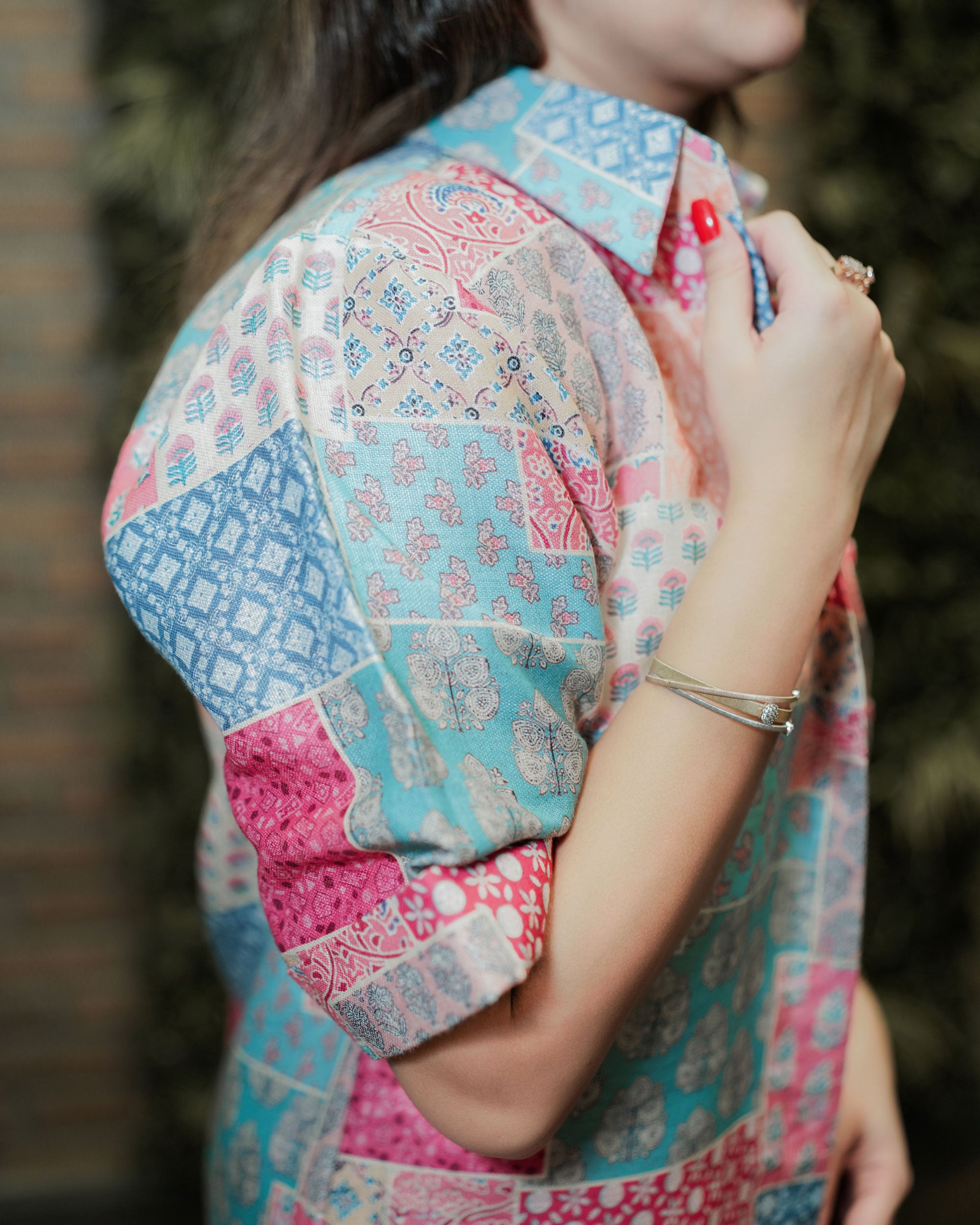 PASTEL BLUSH MOSAIC PATCHWORK LINEN CO-ORD SET